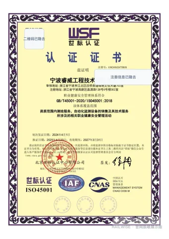 ISO 45001 职业健康安全管理体系认证脱敏展示图