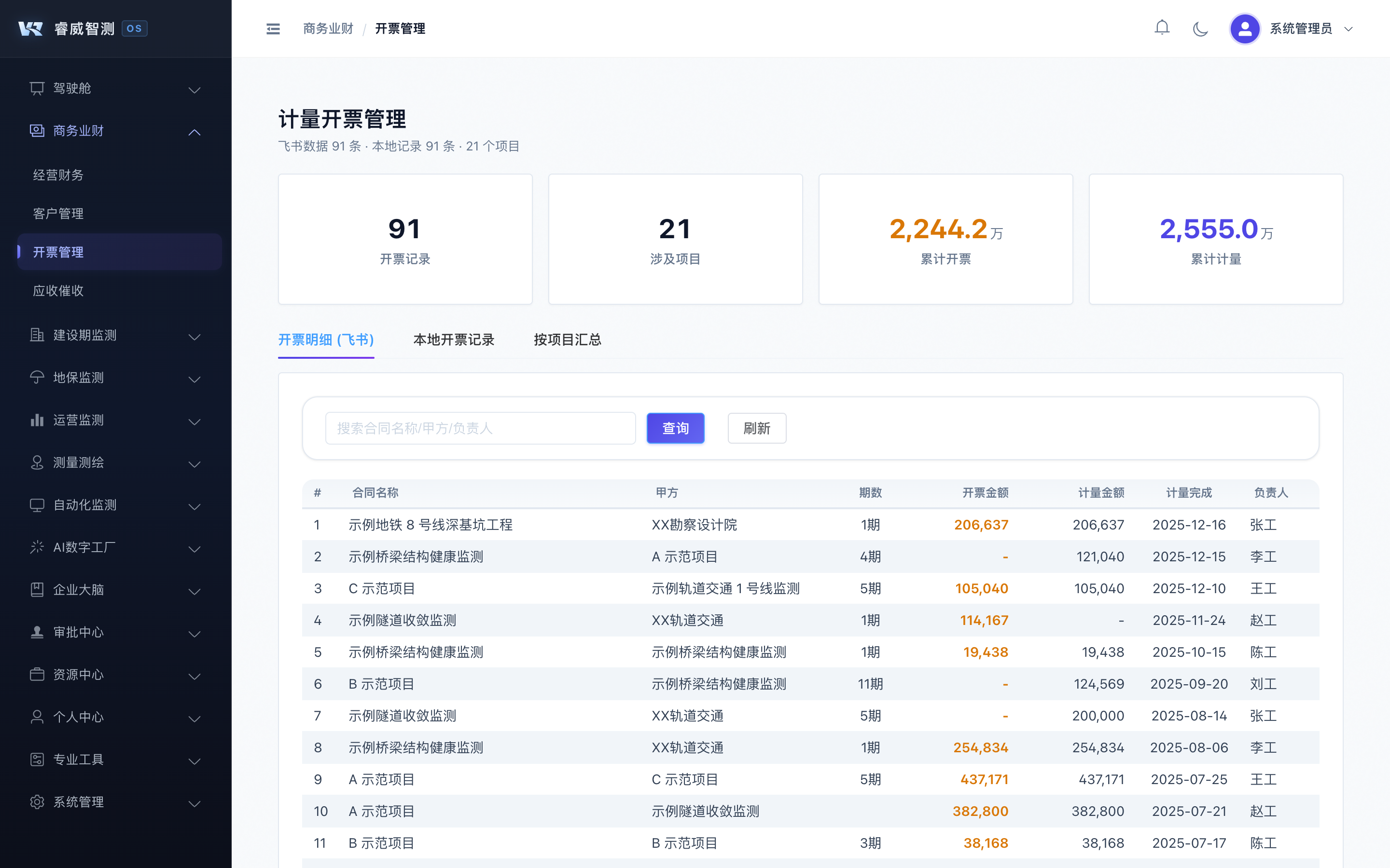 开票管理 - RAILWISE